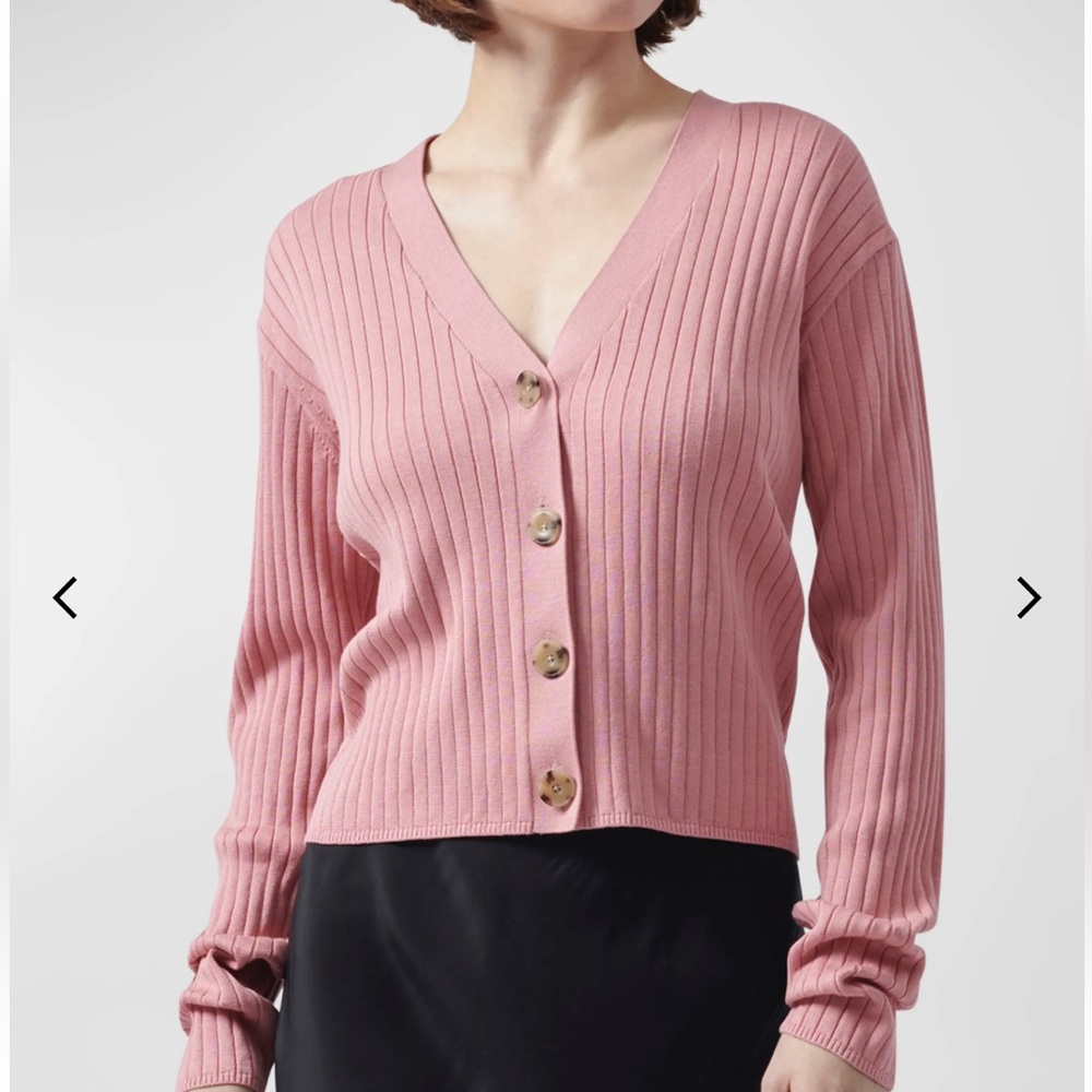 COPY - ATM Anthony Thomas Melillo Short Rib-Knit Silk-Cotton Cardigan